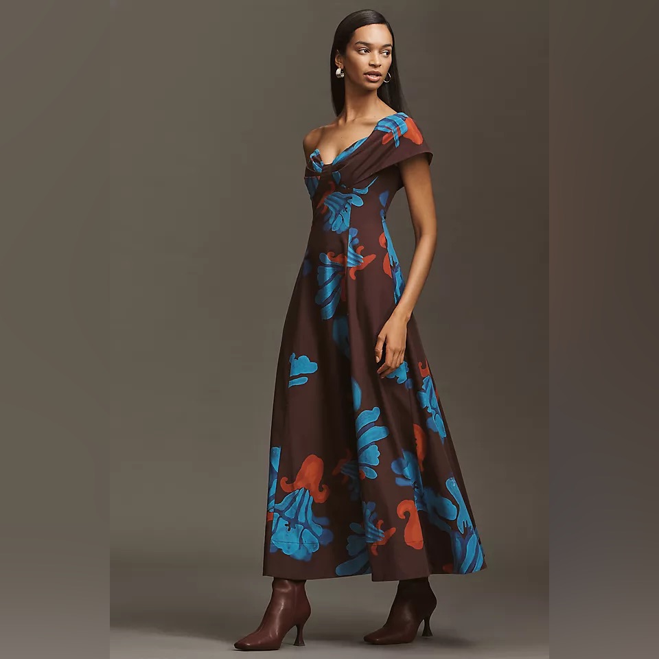 Nwt De Loreta Naranjo Off The Shoulder Dress In Alux